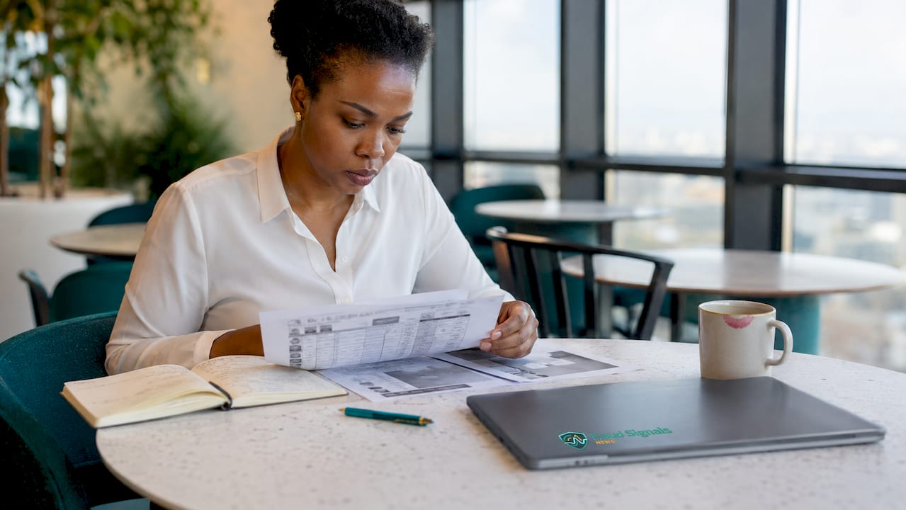Compliance officer reviewing identity verification documents