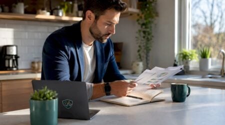 Cybersecurity analyst reviewing fraud prevention reports
