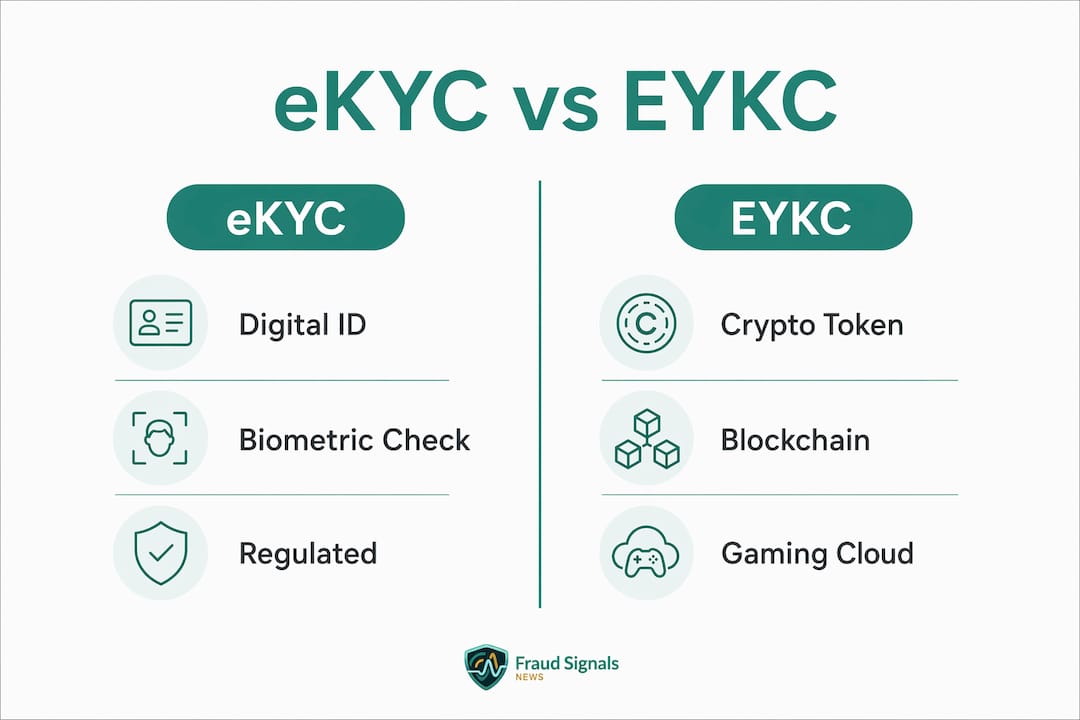 Infographic comparing eKYC and EYKC differences