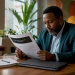Compliance officer reviewing anti-fraud documents