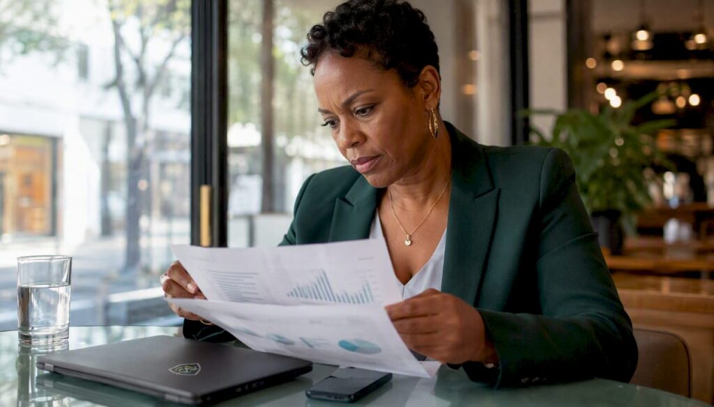 Finance leader reviewing fraud loss reports