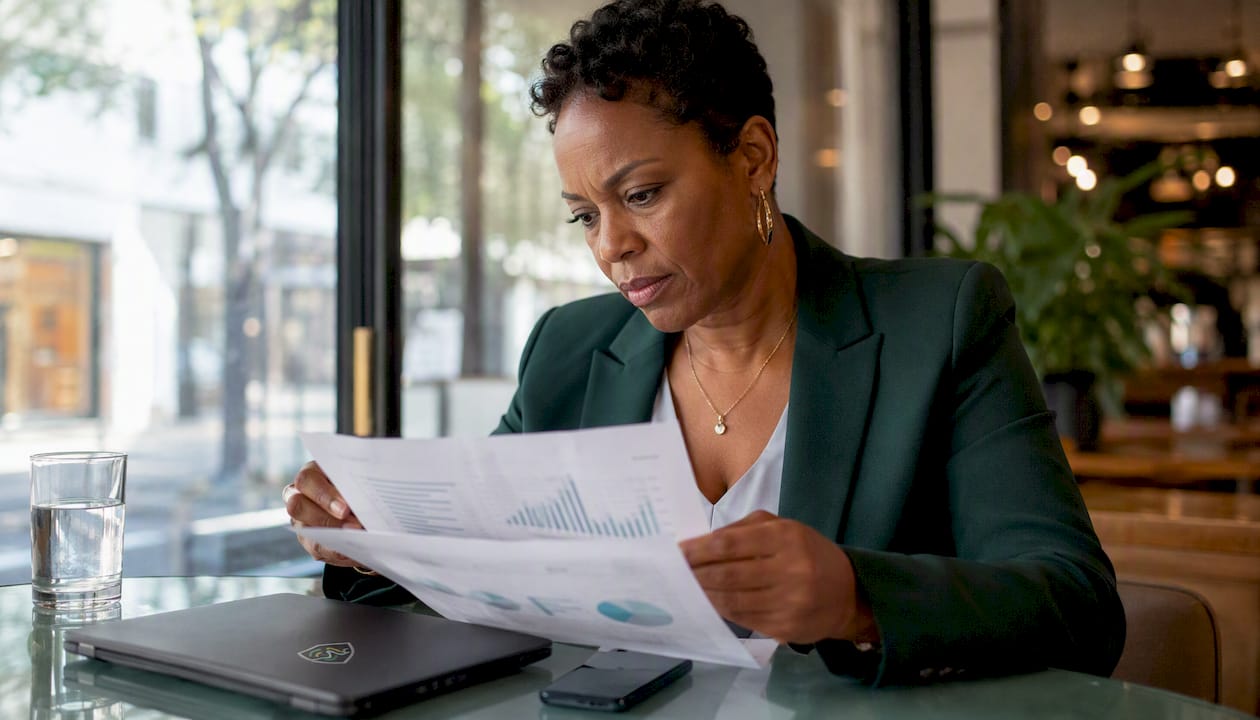 Finance leader reviewing fraud loss reports