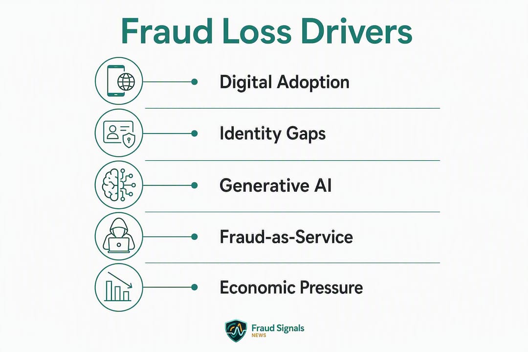 Infographic showing key fraud loss drivers