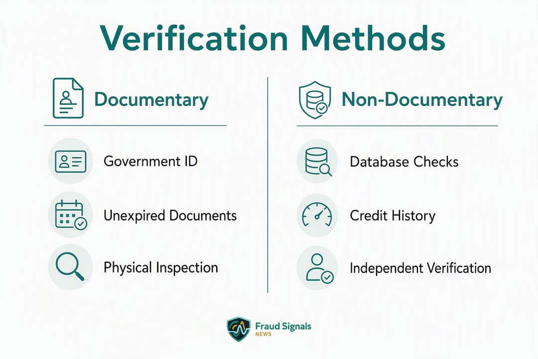 Infographic comparing documentary and non-documentary identity verification methods