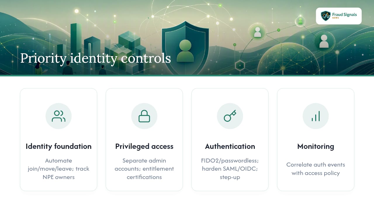 Diagram displaying ranked DORA identity controls