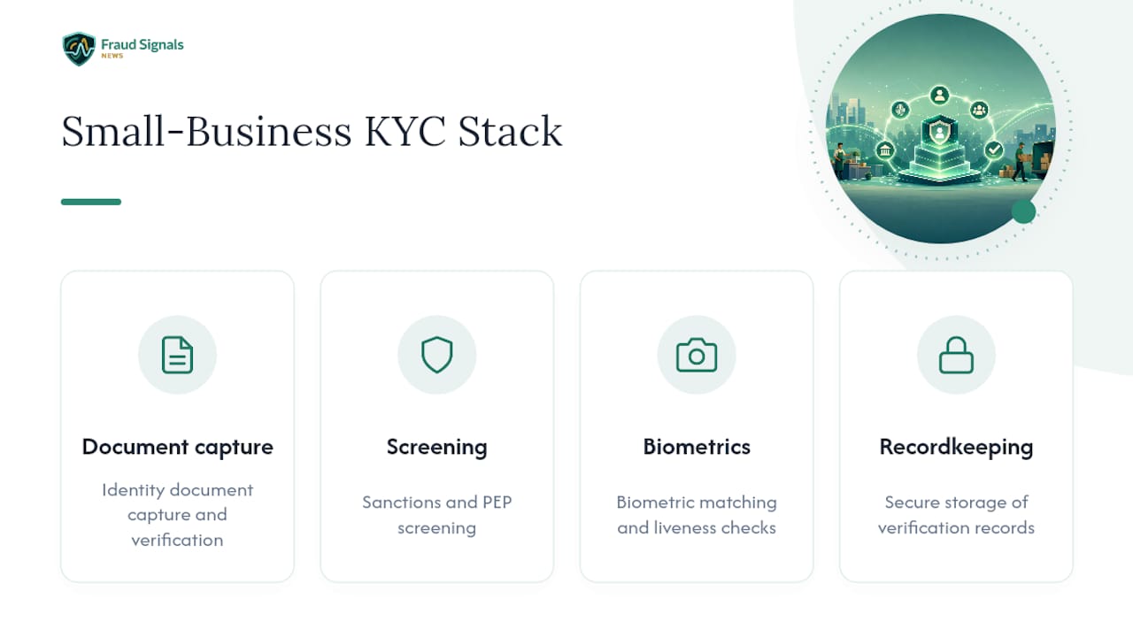 Diagram of small business KYC technology components