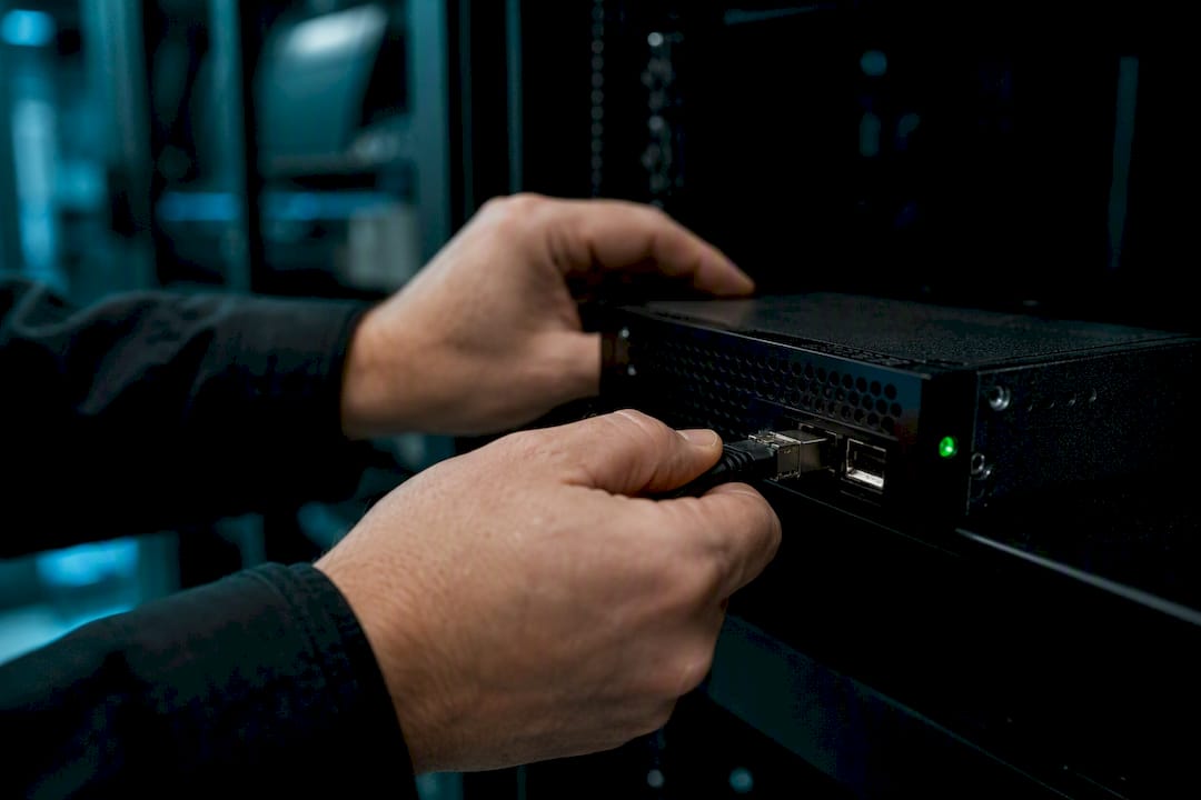 Technician connecting cryptographic security module