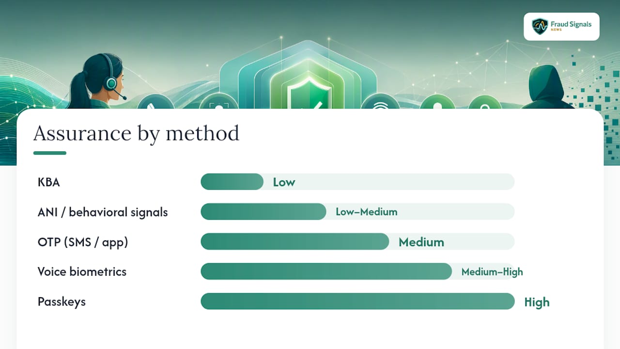 Core Call Center Authentication Methods, Ranked by Risk Tier — overview diagram