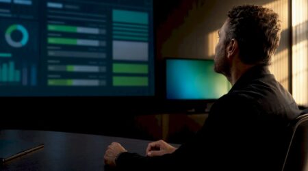 Engineer reviewing adaptive authentication signals