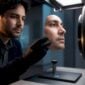 Engineer testing biometric presentation artifact