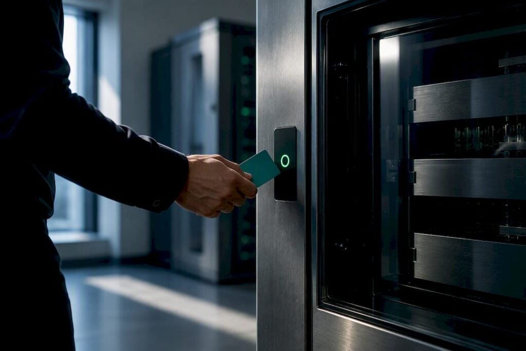 Protected biometric template storage facility