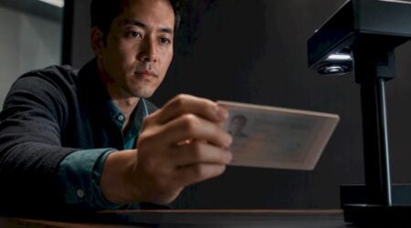 Document held before liveness verification camera