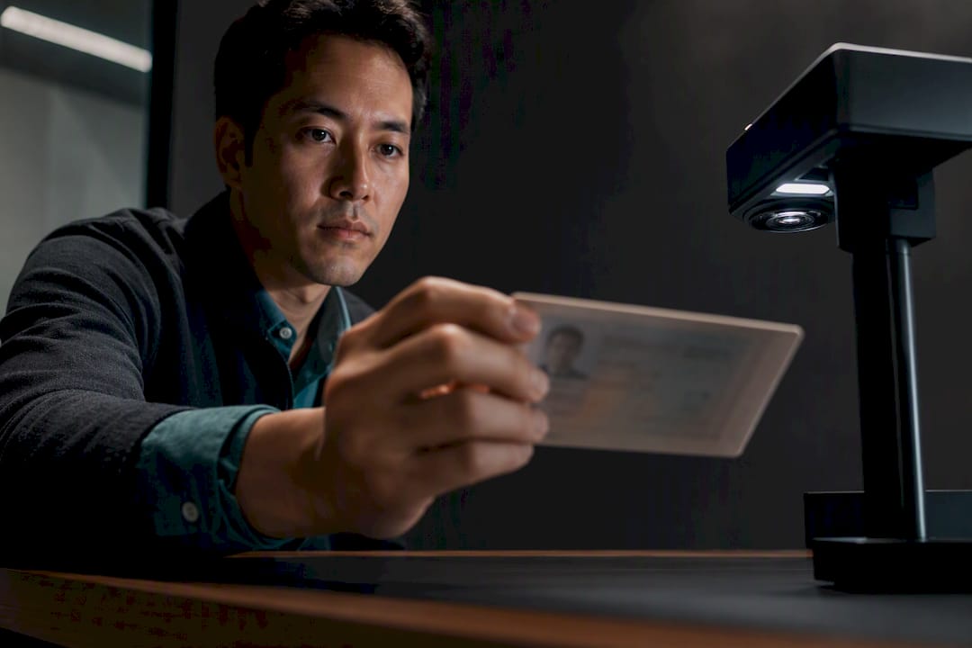 Document held before liveness verification camera