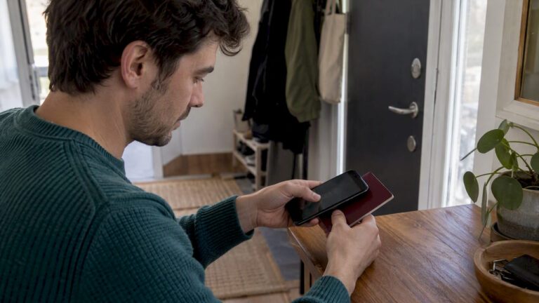 Traveler scanning an ePassport with a phone