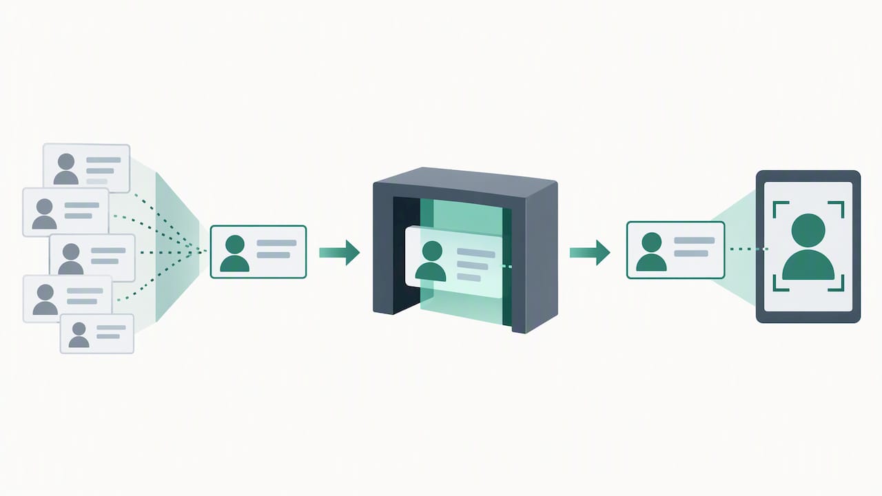 Three visual stages of identity proofing