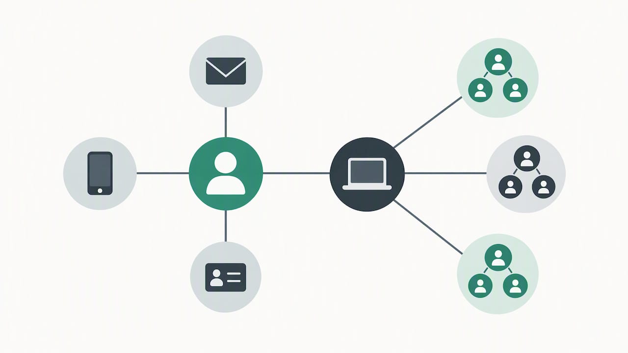 Identity graph links identifiers and shared devices