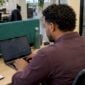 Applicant entering an online bank account application