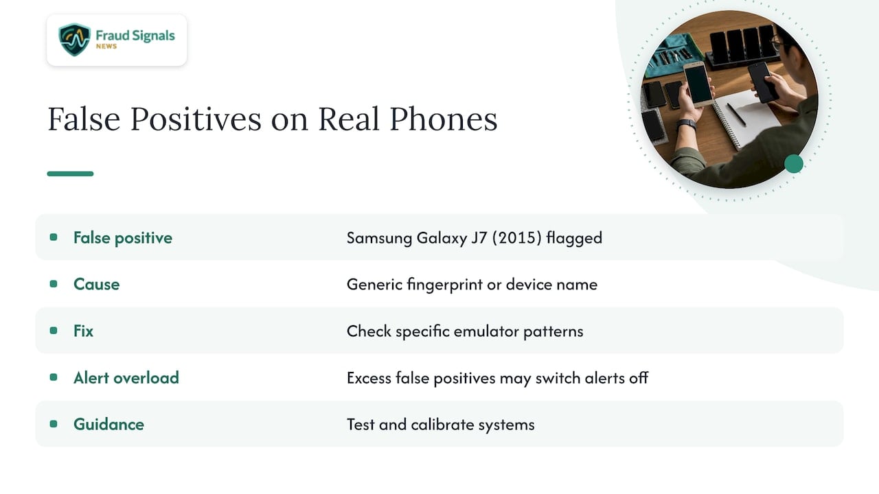 False positives on real phones — overview diagram